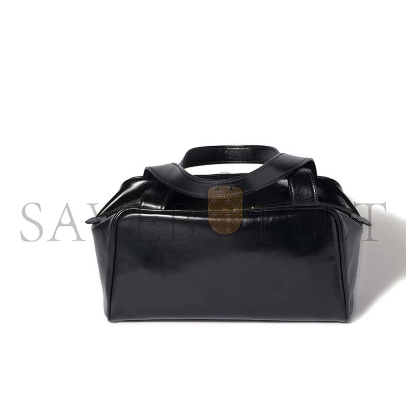 MIU MIU BAULETTO GLOSSY LEATHER TOP-HANDLE BAG 5BB182 (28*15*13cm)